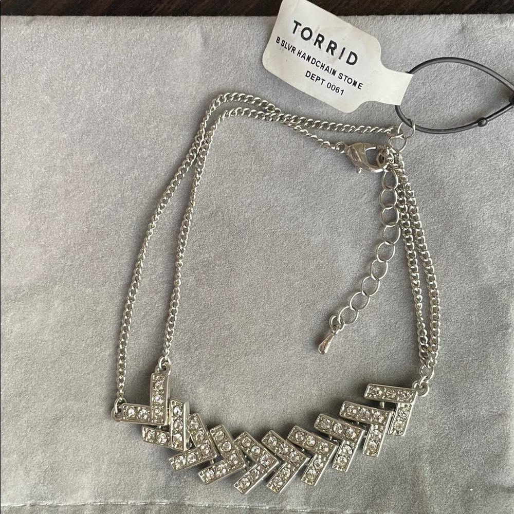Torrid Silver Chevron Stone Bracelet